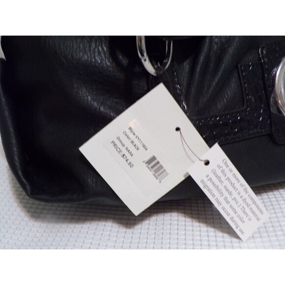 GUESS Handbag Black NWT Silver Accents - Picture 3 of 6